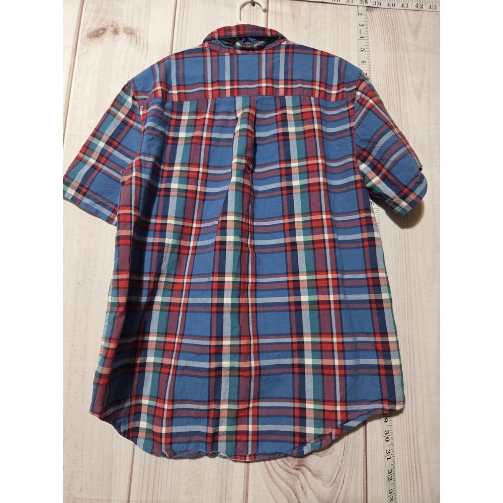 Ralph Lauren Shirt Boys Large Blue Red Plaid Short Sleeve Button Down Casual - Picture 3 of 7